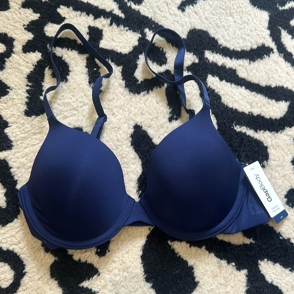 NWT Gap Body T-shirt Bra in navy - Picture 2 of 9